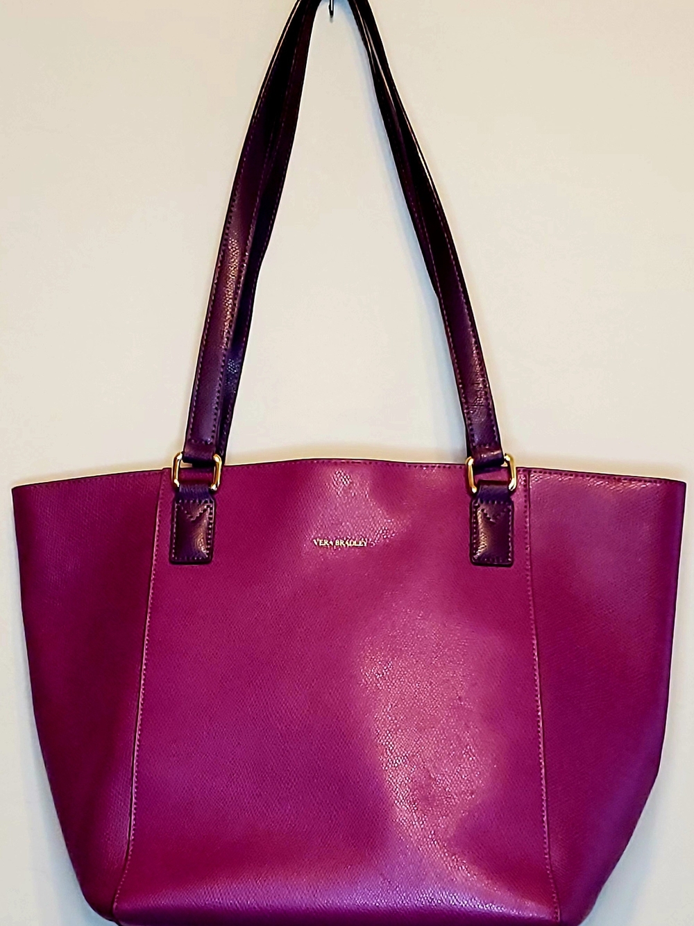 Vera Bradley Purple Ella shoulder bag with gold-tone hardware.
